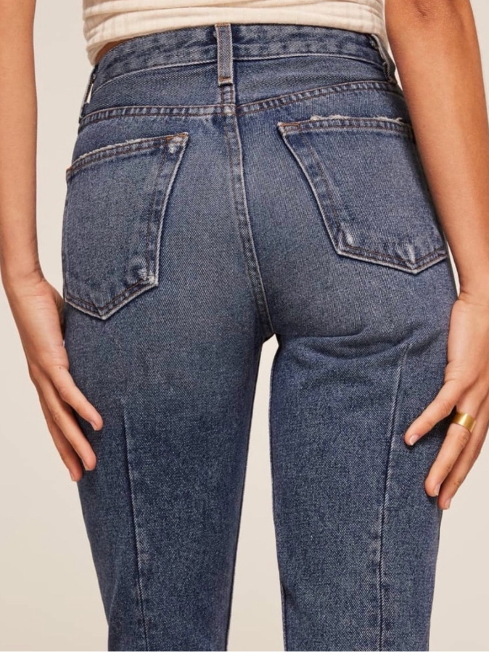 Reformation French Skinny Baltic Back Seam High Rise Denim Jeans 25